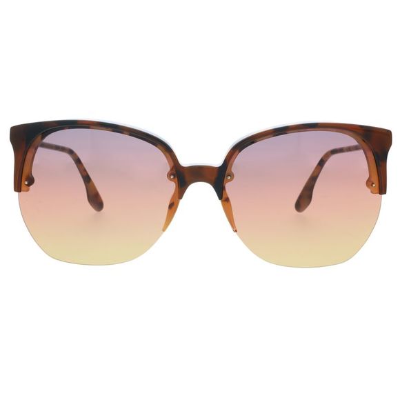 Victoria Beckham VB617S 44810 Brown/Tortoise Semi-Rimless Oversize Sunglasses - Picture 2 of 5